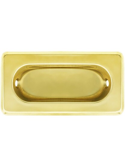 Beveled Edge Recessed Sash Lift in Polished Brass.